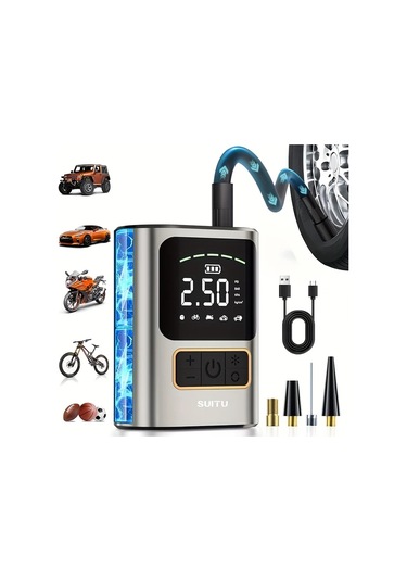 Willowhaven Kablosuz Dijital Ekranlı Multifonksiyonel Elektrikli Hava Pompası Araba Motosiklet Bisiklet