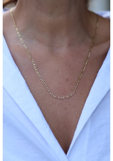 14 Ayar Altın Figaro Zincir Znc23437 Sarı Altın