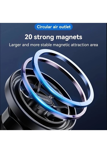 Xuweiwei Siyah 360 Derece Dönebilen Lüks Hava Çıkışı Telefon Tutucu Manyetik Sabit Dayanıklı Malzeme