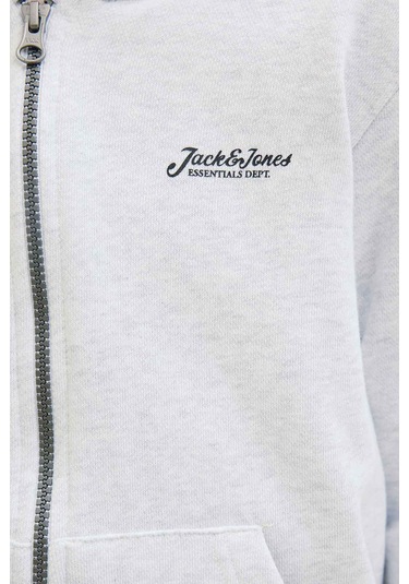 Jack & Jones Jjbeau Sweat Zıp Hood Jnr Gri Erkek Çocuk Sweatshirt 000000000102257559 Gri