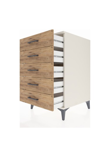 Kronos Komodin 5 Çekmeceli 60x59x96 Aytaşı-çam Aytaşı