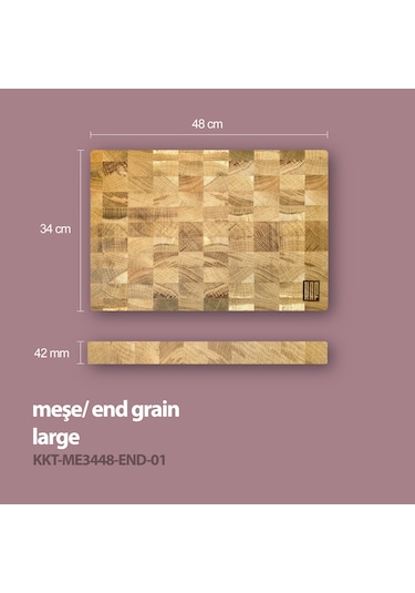 Kaf Ahşap Kesme Tahtası Meşe End-Grain Large