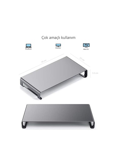 Çok Amaçlı Monitör Laptop Notebook Standı Uzay Gri