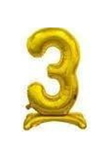 Folyo Rakam 3 Ayaklı 32 İnç 81 Cm Masa Üstü Doğum Günü Yaş Balonu Karışık Renkli