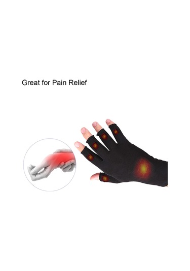 Qingmipy Eklem Ağrısı Ve Şişliği Azaltan Yarı Parmaklı Rahat Eldiven - Gri, Boyut L