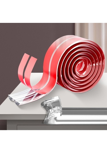 Sones Pvc Evsel Şeffaf Çarpışma Önleyici Şerit Mobilya Yumuşak Kenar Koruyucu, Özellikler: 1 Cm X 1 M Çok Renkli