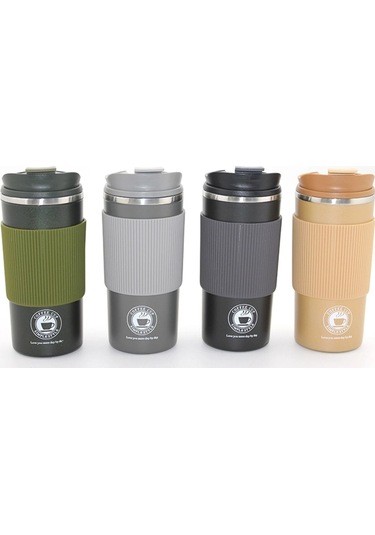 500ml Paslanmaz Çelik Termos Mug - Sızdırmaz Kapaklı Çift Katmanlı Termos Alk3133 Çok Renkli