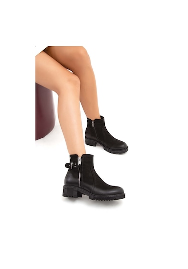 Tamer Tanca Kadın Hakiki Deri Siyah Nubuk Günlük Bot 322 1950807 Bn Bot Sk21-22 Sıyah Nubuk