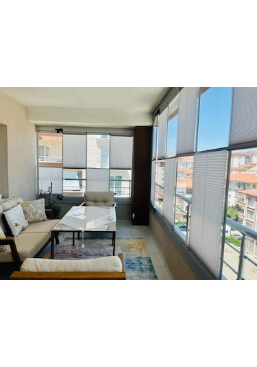 Plise Dekor Beyaz Plise Perde - Cam Balkon Perdesi Vidalı Sistem