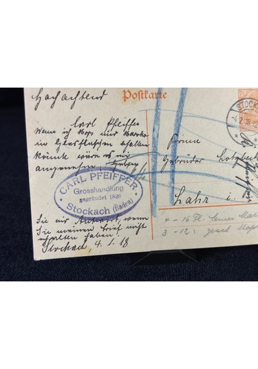 Antiye 1918 Yılından Almanya Germania 7 1/2 Pfennig Kendinden Pullu Postakartı