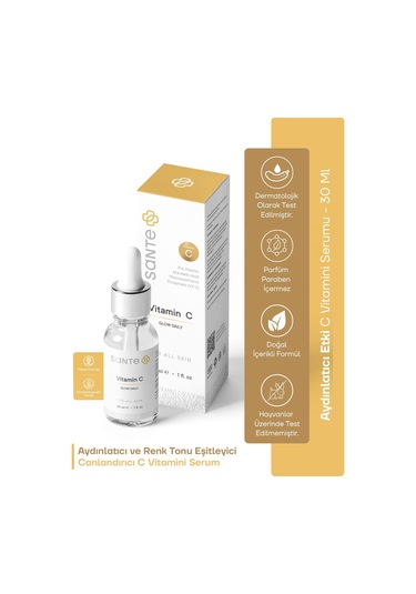Sante Plus Aydınlatıcı ve Renk Tonu Eşitleyici Vitamin C Serum 30 ML
