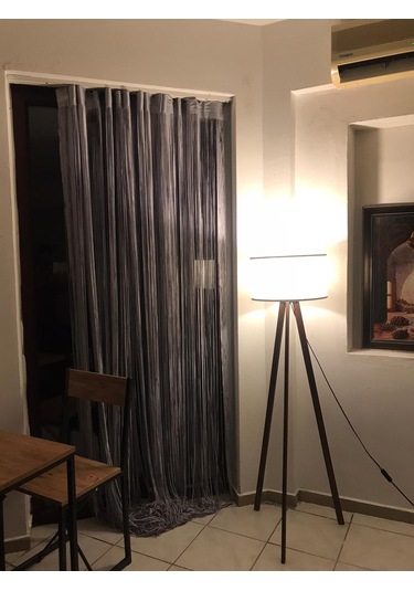 İp Model Gri Renk İp Perde 300 270 Cm - 2 Mm Şerit Gri