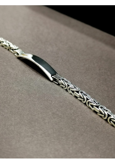 Omar Silver Erkek Kral Kare 4,5/5Mm Plakalı Künye 27 Gr