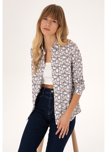 U.s. Polo Assn. Kadın Gömlek Desenli 50316376-vr256 İnci