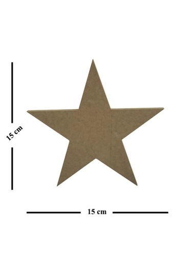 Boyanabilir Ahşap Mdf Yıldız Temalı 5 Li Dekoratif Obje - Süs
