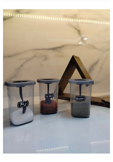 Mdklife Kendinden Kapaklı Kaşıklı Baharat Seti Pvc 400ml Beyaz