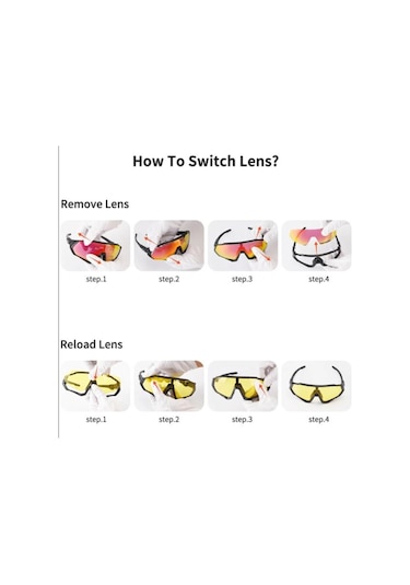 Kapvoe Hurricane Değişebilir 5 Lens Mtb Polarize Bisiklet Spor Da