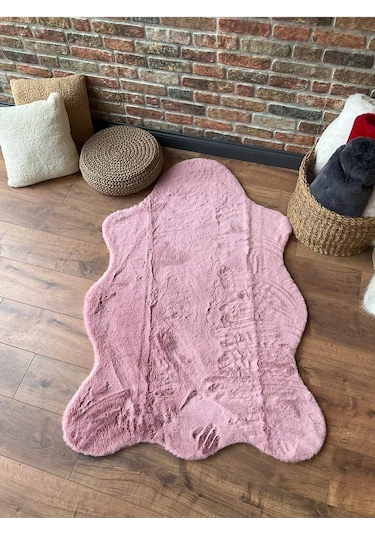 Tavşan Tüyü Post Peluş Ultra Yumuşak Post Puffy Cappuccino Pembe