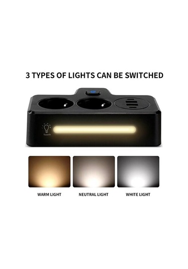 Sonx Çok Fonksiyonlu Akım Korumalı Priz Ve Usb Şarj İstasyonu - Ayarlanabilir Gece Lambalı 0.12 M
