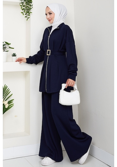 Dilsa Kemerli Oysho İkili Takım 1607 - Lacivert Lacivert