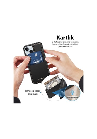 Dux Ducis iPhone Uyumlu  15 Rafi Series Magsafe Premium Deri Kılıf