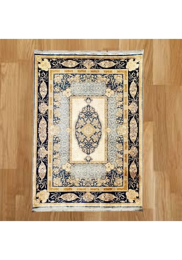 Klasik Madalyonlu 160 X 230 Dijital Baskı Halı Altın