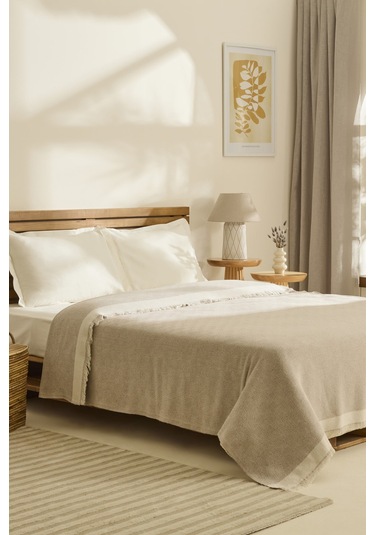 Kaşmir Home Frida Çift Kişilik Pike Bej Bej