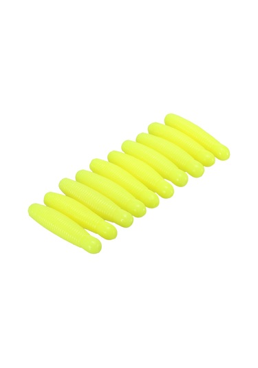 Yuntech01 Yumuşak Pvc Balık Yemi 10 Adet - 5cm 5.8g Sarı, Yüksek Esneklikli, Derin Suda Görünür, Gerçekçi Hareketli Worm Enstrümanı