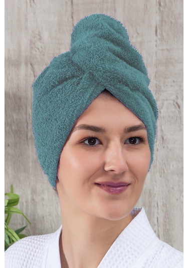 Düz Eponj Düğmeli Havlu Saç Kurulama Bonesi (343993457)