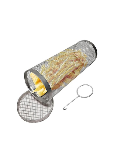 2 Adet Tekerlekli Izgara Sepeti - Şimdiye Kadarki En İyi Izgara Sepeti, Yuvarlak Paslanmaz Çelik Izgara Ağı Fq