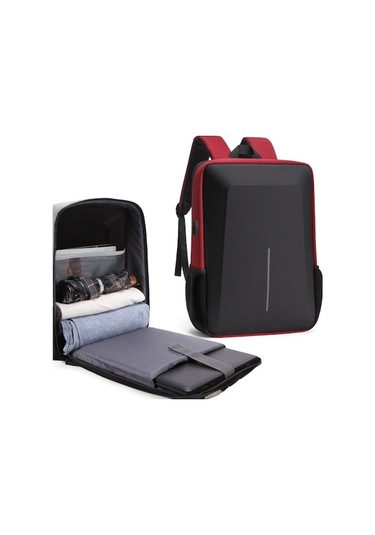 Fastbuy Geniş Çok Bölmeli Dizüstü Bilgisayar Sırt Çantası Kırmızı Mavi