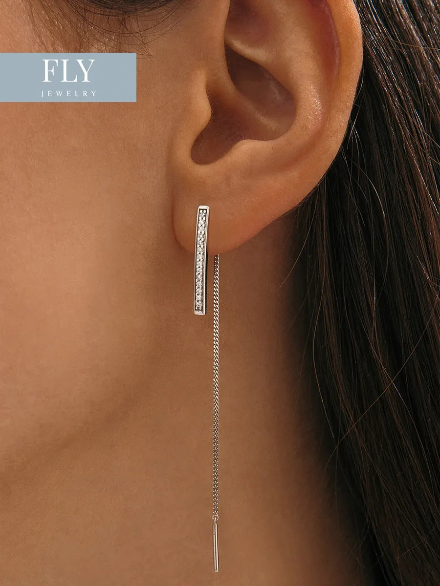 Fly Jewelry 925 Ayar Gümüş Uzun Dallı Küpeler 172171789 Diğer