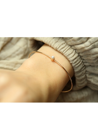 Reis Kuyumculuk T9714 Thin Pearl Bangle Altın Bilezik