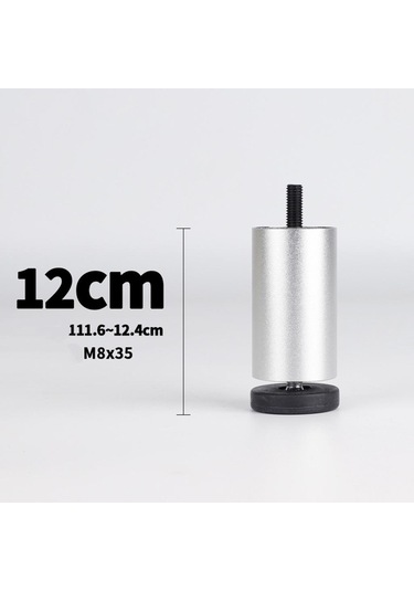 Suntek Magideal 4 Adet Alüminyum Alaşımlı Mobilya Gümüş-12cm