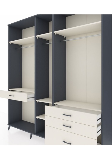 Hyperion Dolap 7 Raflı 4 Çekmeceli 3 Askılı 220x44x243 Antrasit-aytaşı/aytaşı Aytası/aytası Hyperion Dolap 7 Raflı 4 Çekmeceli 3 Askılı 220x44x243 Antrasit-aytaşı/aytaşı Aytası/aytası