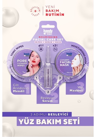 Handytowel 3 Adımlı Besleyici Yüz Bakım Seti
