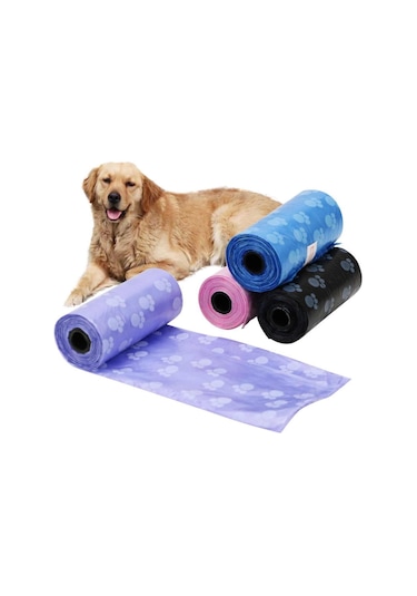 Dikkat Köpek Evcil Hayvanlar için Dışkı Poşeti 4 Rulo 15'li