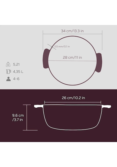 Lava Anatolia Selçuklu Güveci Çap Ø 26 Cm. Gri