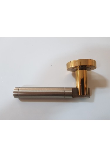 Çelik Kapı Kolu Rozetli Yasemin Albrifin Saten Sol