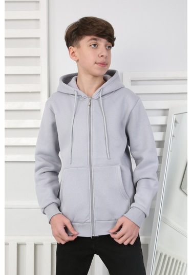 Erkek Çocuk Sweatshirt İçi Polarlı Gri