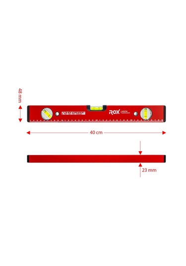 Rox 0347 Mıknatıslı Alüminyum Su Terazisi 40 Cm