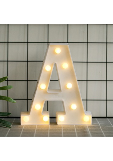 Mufunye Led Harf Işığı 'a' - Pvc Malzeme, Sıcak Beyaz Işık, Ev Dekorasyonu, Özel Günler, Duvara Asılabilir/masaüstü, 3v Pil Dahil Değil Diğer