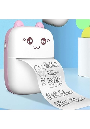 Padalink Pembe Mini Isı Yazıcı - 57mm, Bluetooth, 200dpi, Etiket/liste Yazdırma, 1 Adet Isı Kağıdı, Taşınabilir, Usb