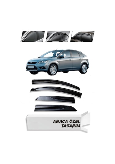Ford Focus 2 Hb 2005-2011 Modellerine Özel 4 Lü Mügen Tip Cam Rüzgarlığı