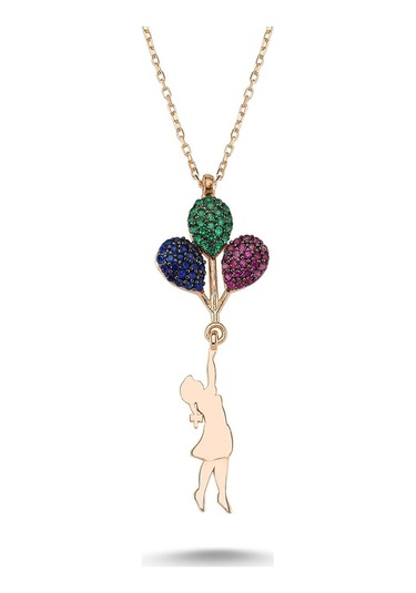 Gümüş Balonlu Kız Kolye Wsn262