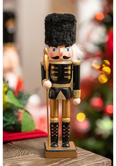 Karaca Home New Year Yılbaşı Nutcracker With Black Hat 25 Cm 153.09.01.1830