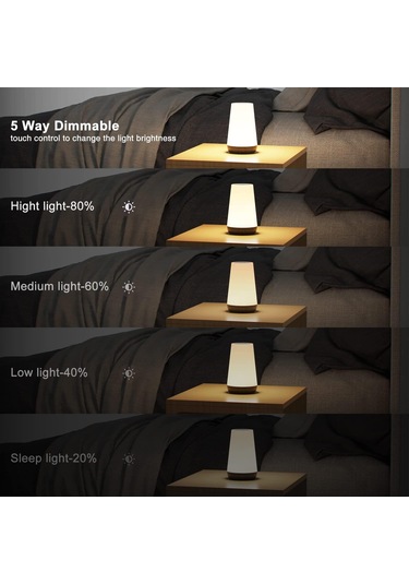 Led Gece Lambası, Komodin Lambası, Renkli Dokunmatik Gece Lambası, Uzaktan Kumanda