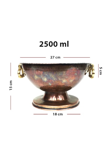 Shark Anatolia Bakır Punch Şerbet Kasesi Antik 27CM