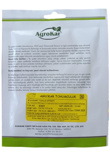 Kapya Biber Tohumu 10 Gr 1 Paket
