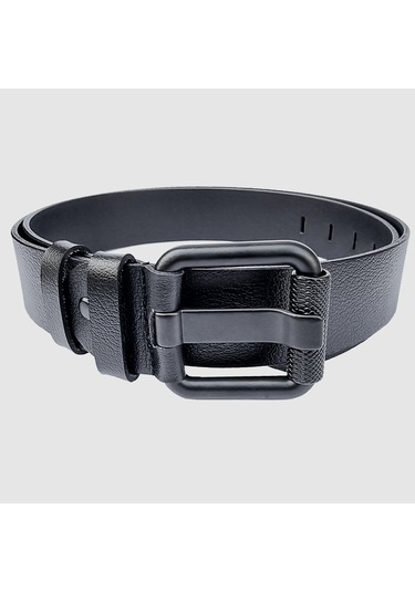Rich Smith %100 Hakiki Deri Kemer Erkek Spor Siyah Roll Toka 4,2 Siyah